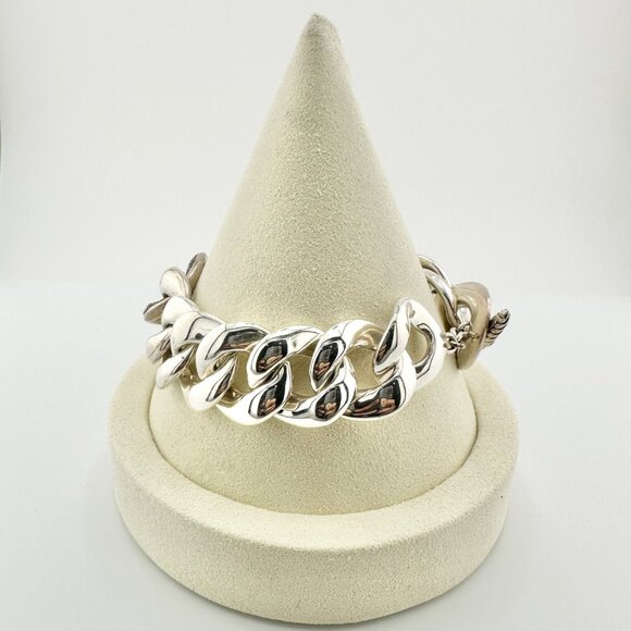 David Yurman Cordelia Curb Link Bracelet w/ Black Diamonds - 8.25" - RARE - Picture 4 of 13